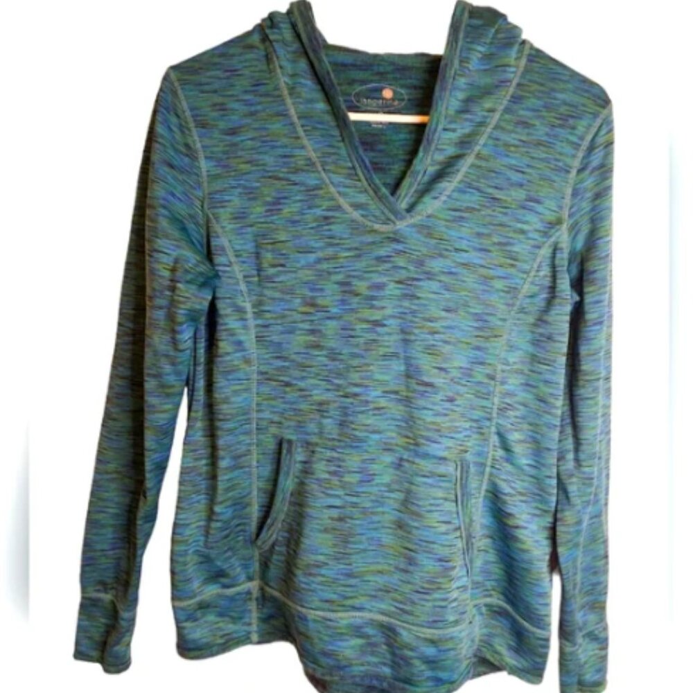 Blue/Green Space Dye Hoodie Size L